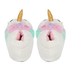 Kids 3D Animal Slippers Soft Plush Non Slip Sole Tiger Leopard Unicorn Shoes