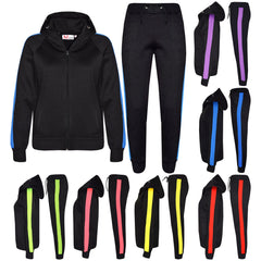 Kids Girls Boys Jogging Suit Fleece Hooded Hoodie Bottom Tracksuit Jogger 5-13Yr