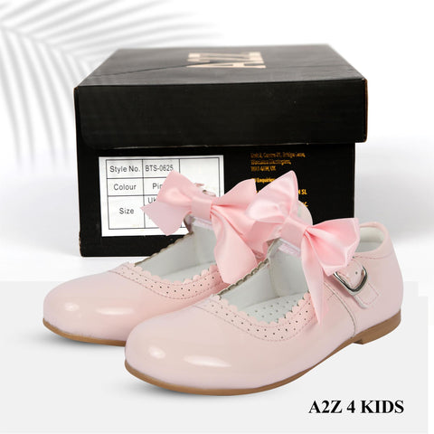 A2Z 4 Kids Girls Toddler School Shoes Removable Bow Patent Leather Mary Jane