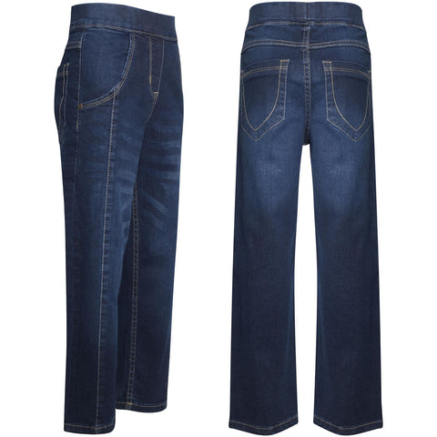 Kids Girls Relaxed Straight Fit Boot Cut Jeans For Teens Cotton Jeans 5-13 Years