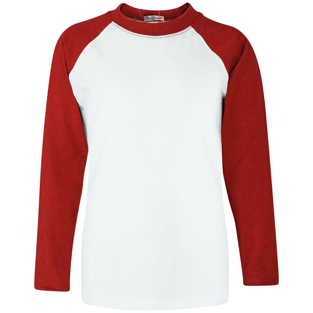 A2Z 4 Kids Raglan Style T Shirt Colour Contrast Red Top Super Soft Comfy Loungewear Dress Up Gifts for Children Girls & Boys Age 5-13 Years - A2Z 4 Kids