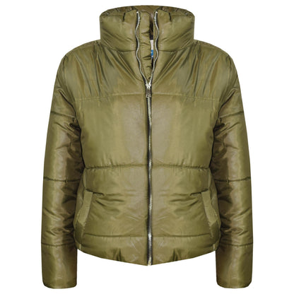 Girls Jacket Kids Wetlook Cropped Padded Quilted Puffer Bubble Jackets Coat 5-13