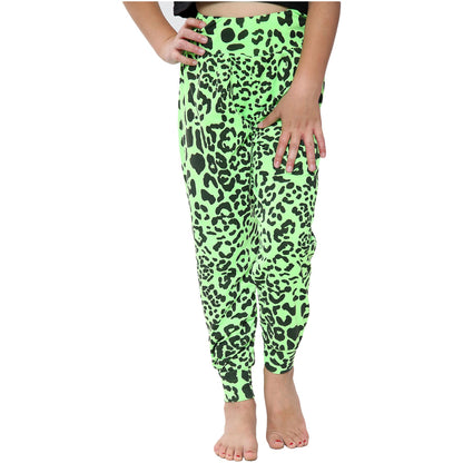 Kids Girls Ali Baba Style Leopard Harem Trouser Leggings Pants Age 5-13 Years