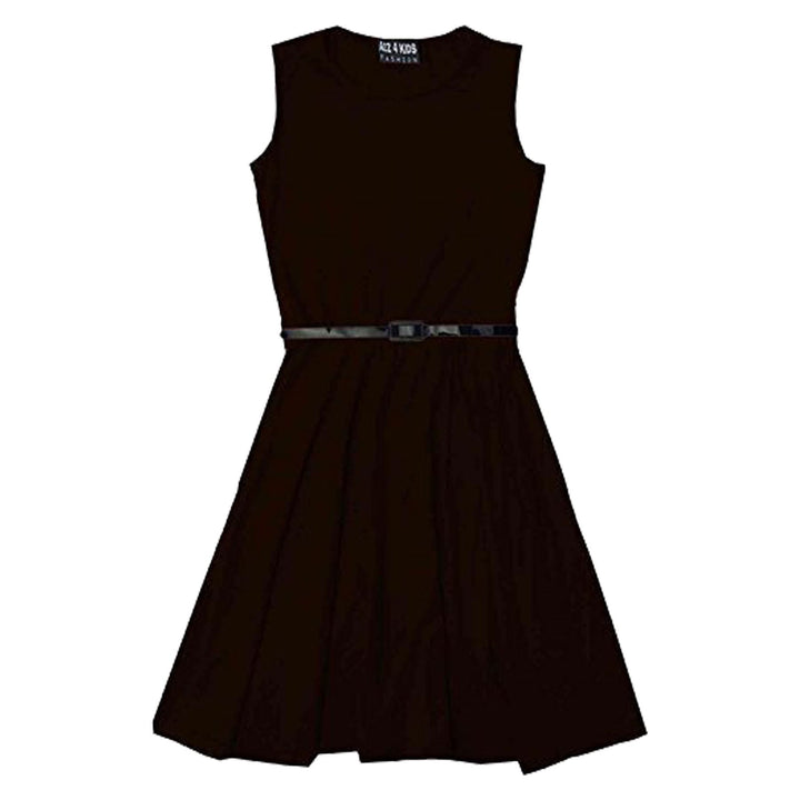 Kids Girls Skater Dress Party Dresses With Free Belt For Children New Age 2-13 - A2Z 4 Kids
