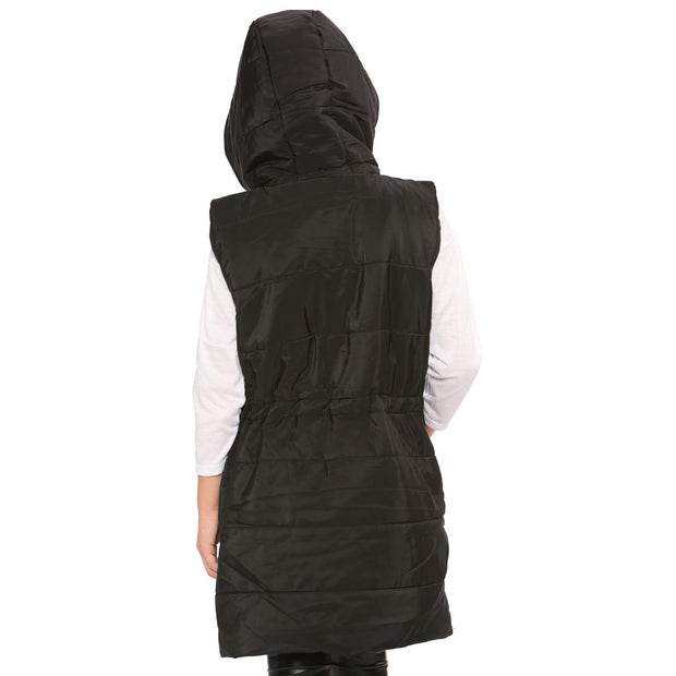 Kids Girls Fashion Oversized Gilet Long Line Jacket Long Sleeveless Coat 7-13 Yr
