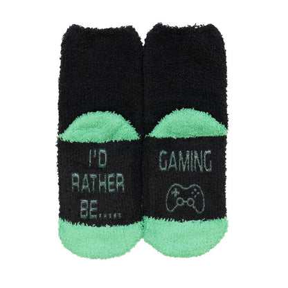 Kids Boys Novelty Socks Cosy Super Soft Funky Winter Slogan Sole Gripper Socks