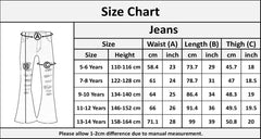 Kids Girls Denim Ripped Jeans Comfort Skinny Stretch Lightweight Casual Pants