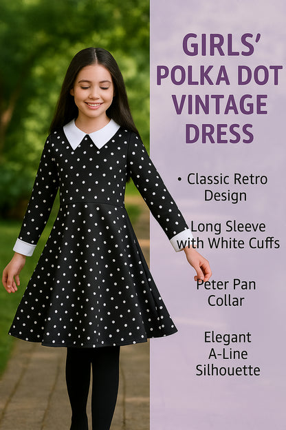 A2Z 4 Kids Girls Swing Dress Long Sleeve Peter Pan Collar Gothic Girl Dress