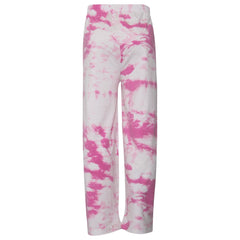 Kids Girls Palazzo Pink Flared Wide Leg Tie Dye Print Baggy Loose Summer Trouser