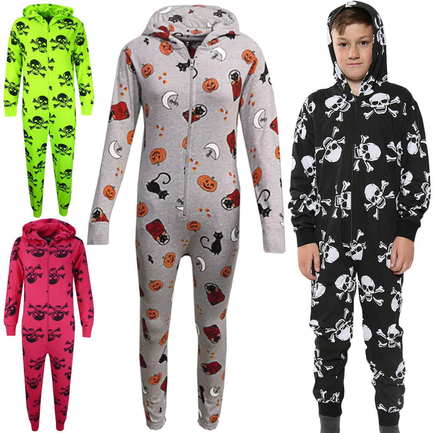 A2Z 4 Kids Cotton Onesie Halloween Print Pyjamas Lounge Wear Comfy Kids Children Gifts for Girls Boys Age 5-13 - A2Z 4 Kids