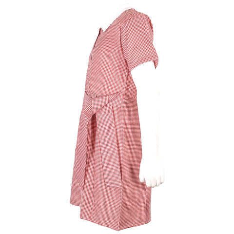 Kids Girls Gingham School Dress Check Belted Dresses With Matching Scrunchies