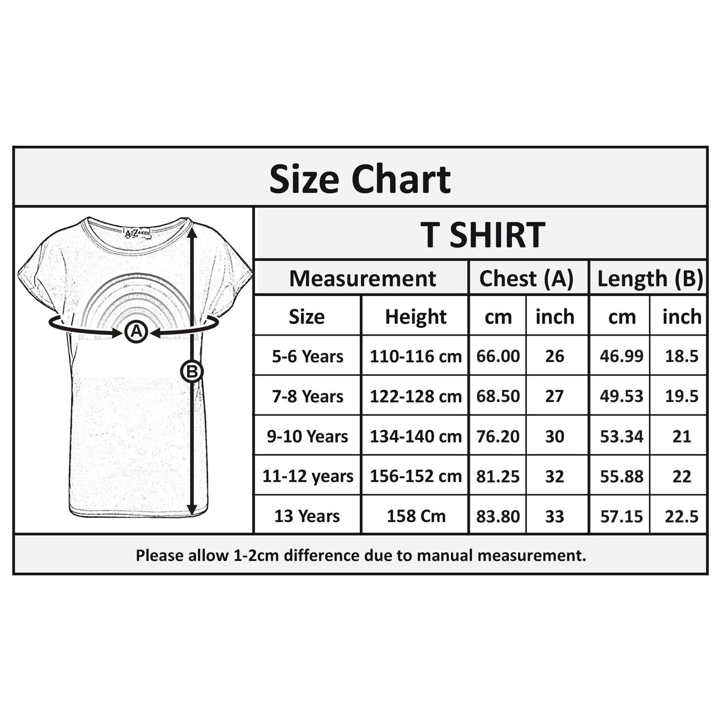 A2Z 4 Kids Girls T Shirts Rainbow Print Stylish Fahsion Trendy Summer Black T Shirt Tank Top & Tees New Age 5 6 7 8 9 10 11 12 13 Years