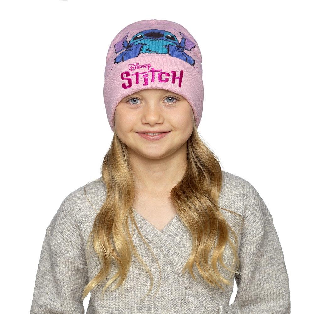 Disney Stitch Girls Pink Jacquard Knitted Beanie Winter Hats 2 Pack One Size