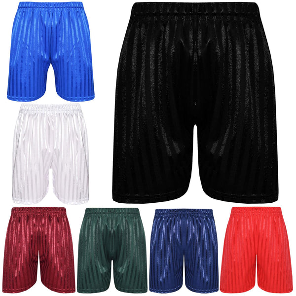 Kids Girls Boys Shadow Stripe PE Shorts Sports Football Gym School Short 2-13