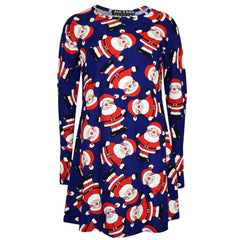 Kids Girls Xmas Santa Swing Dress Novelty Santa Xmas Gifts Party Dresses