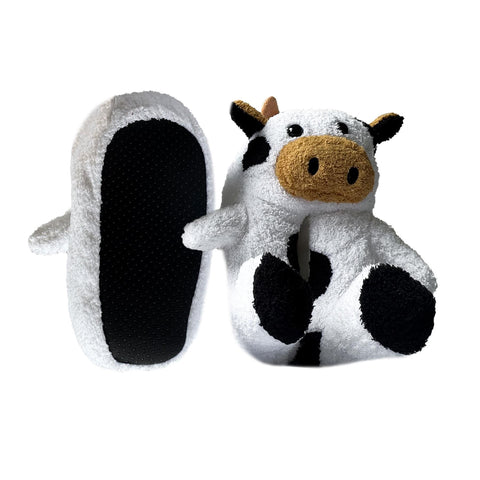 A2Z Kids Girls Womens 3D Cow Slippers Soft Plush Warm Non Slip Indoor Shoes