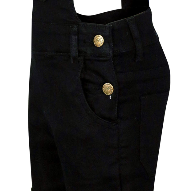 Kids Girls Denim Stretch Dungaree Shorts Jumpsuit Playsuit All In One 7-13 Years