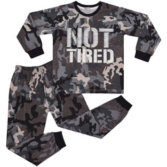 Kids Unisex Camo Green Print Pyjamas Children PJs Loungewear Age 2-13