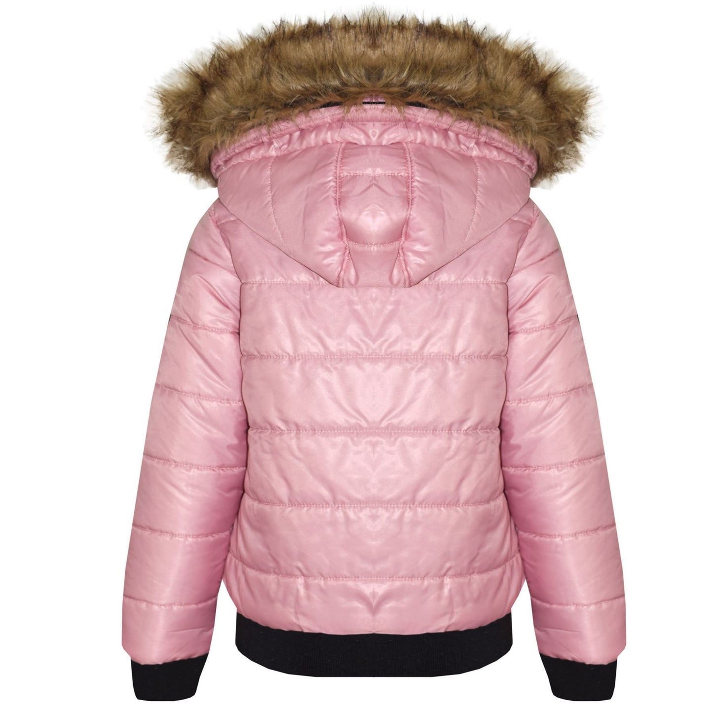 Boys Girls Jackets Kids Maya Faux Fur Hooded Padded Puffer Bubble Coats 5-13 Yrs