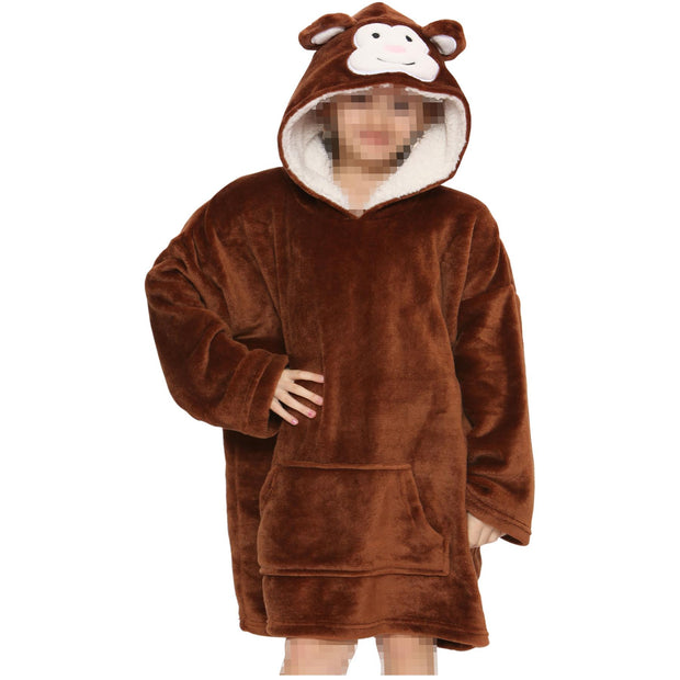 A2Z Unisex Mens Ladies Oversized Kangaroo Pocket Hooded Animal Wearable Blanket