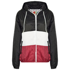 Kids Girls Boys Windbreaker Contrast Panel Jackets Hooded Raincoat Rain Mac 5-13