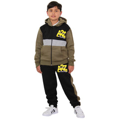 Kids Boys Girls Contrast Panel Tracksuit A2Z NY Deluxe Print Hoodie With Joggers