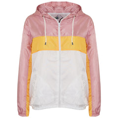 Kids Boys Girls Windbreaker Contrast Block Hooded Jackets Rain Mac Raincoat 5-13