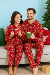 A2Z Men Womens Xmas Micro Fleece Hooded Soft Warm All in One Festive Pyjamas