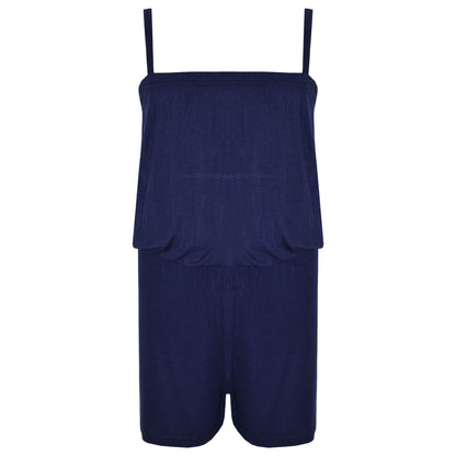 Kids Girls Plain Color Playsuit Trendy Summer All In One Jumpsuit New Age 5-13 Y