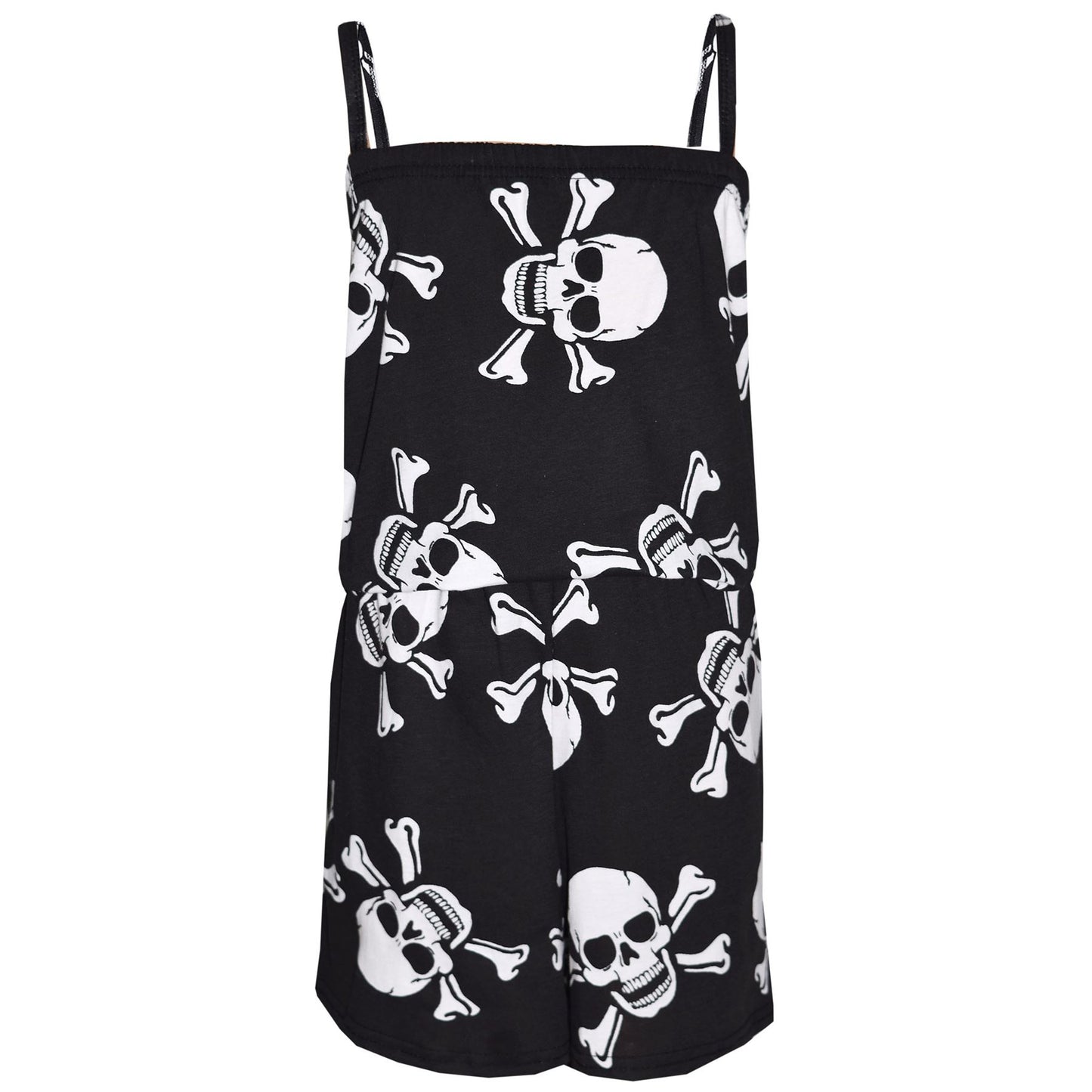 Kids Girls Boys Skull Print Crop Top Legging Skater Dress Halloween Costume 5-13