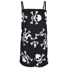 Kids Girls Boys Skull Print Crop Top Legging Skater Dress Halloween Costume 5-13
