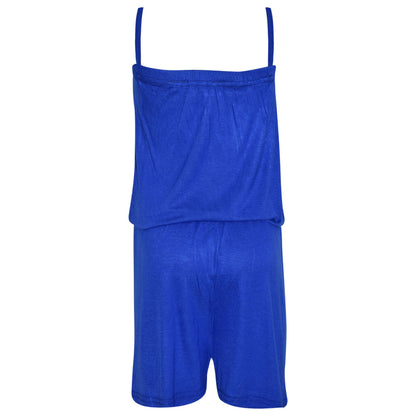 Kids Girls Plain Color Playsuit Trendy Summer All In One Jumpsuit New Age 5-13 Y