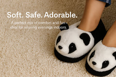 A2Z Boys Girls Womens Mens Panda 3D Plush Slippers Warm Indoor Shoes Kids Adults