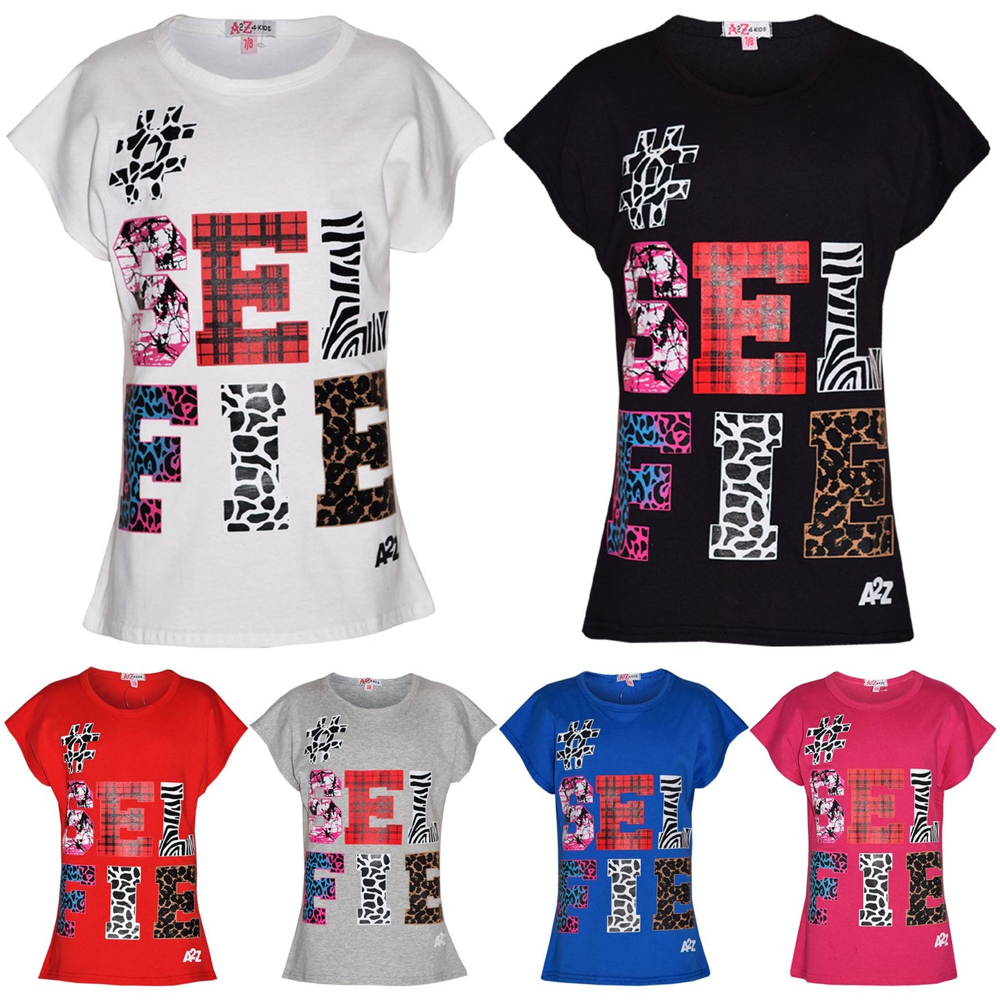 Girls Tops Kids Selfie Print Trendy T Shirt Top & Fashion Legging Set 7-13 Years