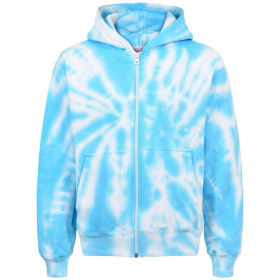 A2Z 4 Kids Girls Tie Dye Printed Blue Fleece Hoodie Zip Up Style Hooded Zipper Age 5-6, 7-8, 9-10, 11-12 & 13 Years