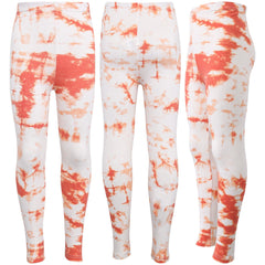 Kids Girls Leggings Tie Dye Orange Print Stylish Fahsion Dance Legging Pants