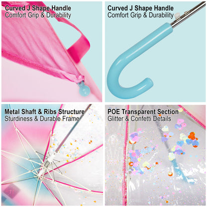 A2Z 4 Kids Stick Umbrella Rainbow Walking Umbrellas Wind Water Proof 95cm Brolly