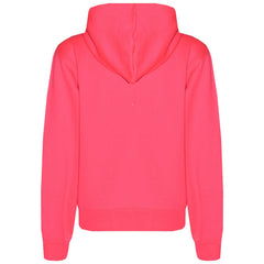 A2Z 4 Kids Plain Tracksuit Neon Pink And Black Contrast Fleece Hoodie with Joggers Jogging Sweatpants Pants Sports Activewear Outfit Set Childrens Girls New Age 5-13 Years