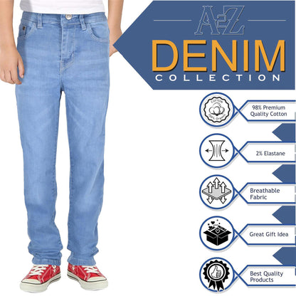 A2Z 4 Kids Boys Relaxed Straight Fit Cut Jeans for Teens Cotton Jean Age 5-13 Yr