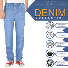 A2Z 4 Kids Boys Relaxed Straight Fit Cut Jeans for Teens Cotton Jean Age 5-13 Yr