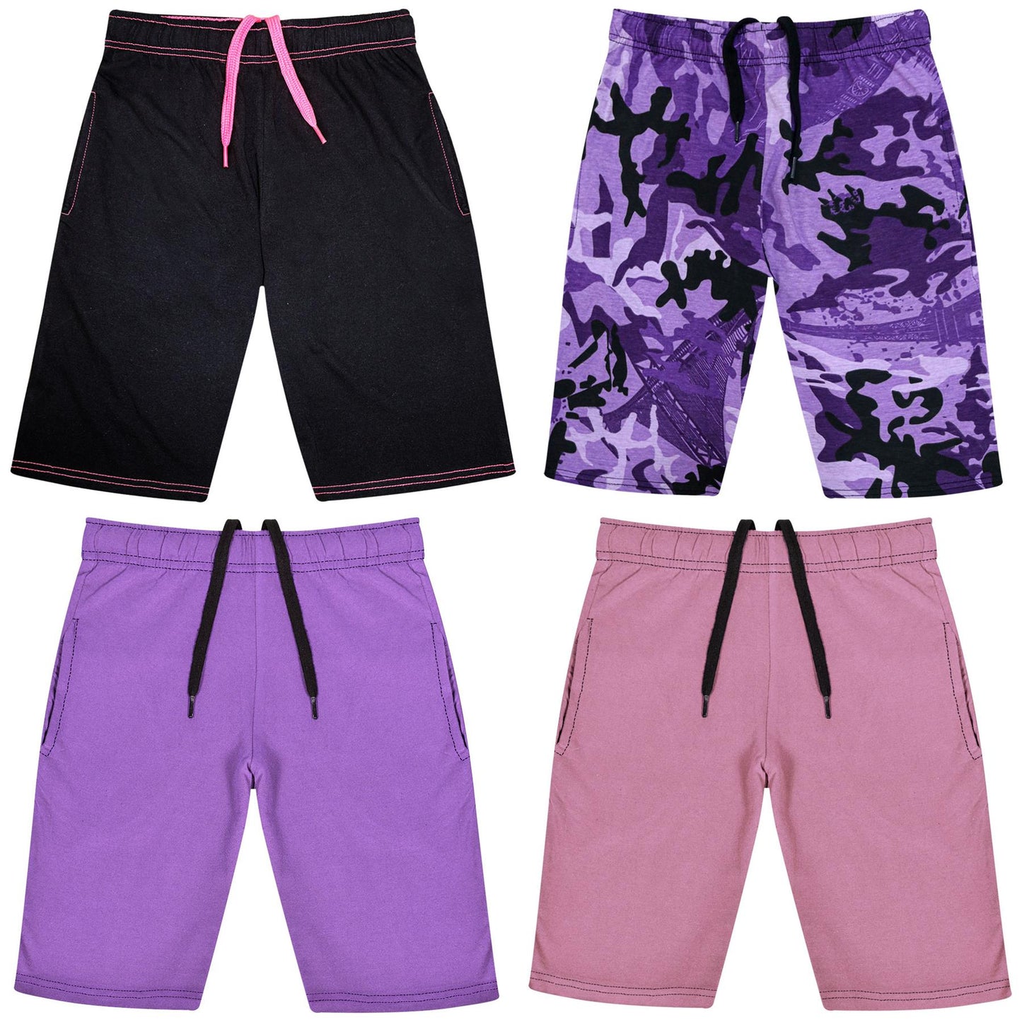 Kids Girls 100% Cotton Shorts Casual Chino Shorts Knee Length Summer Lightweight