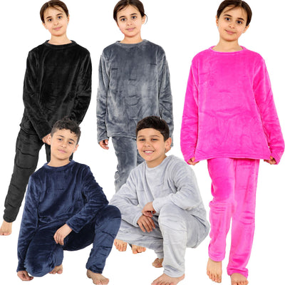 A2Z 4 Kids Childrens Warm Fleece twosie Crew Neck Pyjamas For Boys & Girls Sleepover 2 Piece Gift Set Age 5-6, 7-8, 9-10, 11-12 & 13 years