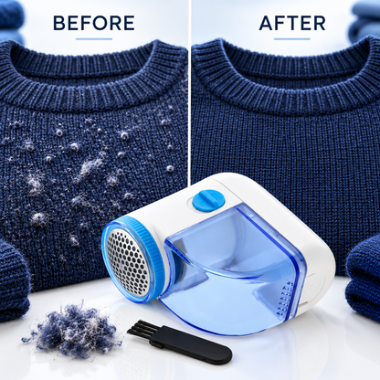 A2Z Portable Lint Remover Battery Operated Fabric Clothes Shaver Blue