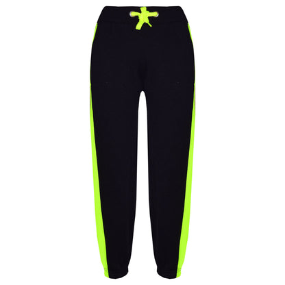 Kids Boys Girls Joggers Contrast Panel Jogging Pants  Casual Trousers 5-13 Years
