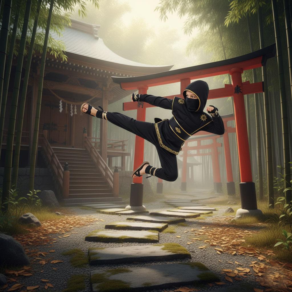 A2Z 4 Kids Boys Girls Ninja Halloween Costume Fancy Dress School Parties Costume