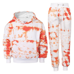 Kids Cropped Tie Dye Tracksuit Hoodie Jogging Sweatpants Girls Age 5-13 Years