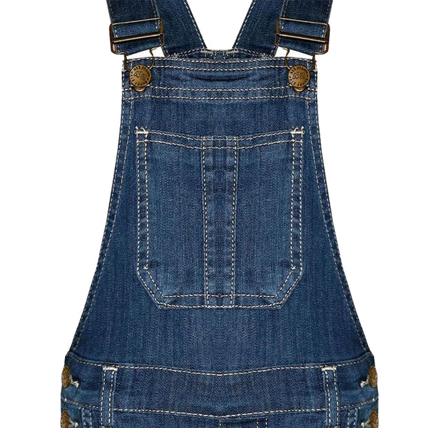 Kids Girls Denim Stretch Dungaree Shorts Jumpsuit Playsuit All In One 7-13 Years
