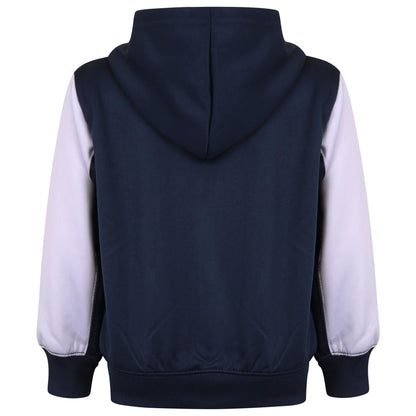 A2Z 4 Kids Girls Boys Unisex Tracksuit A2Z Embroidered Contrast Panelled Navy Fleece Hooded Hoodie Top Bottom School PE Jogging Suit Joggers