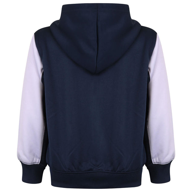 A2Z 4 Kids Girls Boys Unisex Tracksuit A2Z Embroidered Contrast Panelled Navy Fleece Hooded Hoodie Top Bottom School PE Jogging Suit Joggers