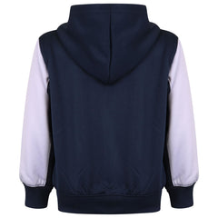 A2Z 4 Kids Girls Boys Unisex Tracksuit A2Z Embroidered Contrast Panelled Navy Fleece Hooded Hoodie Top Bottom School PE Jogging Suit Joggers